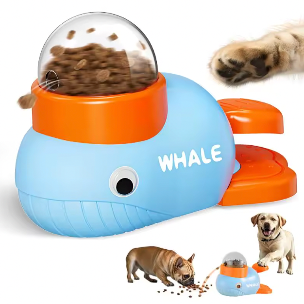 Whale Dog Treat Dispenser – Interactive Puzzle Slow Feeder Toy