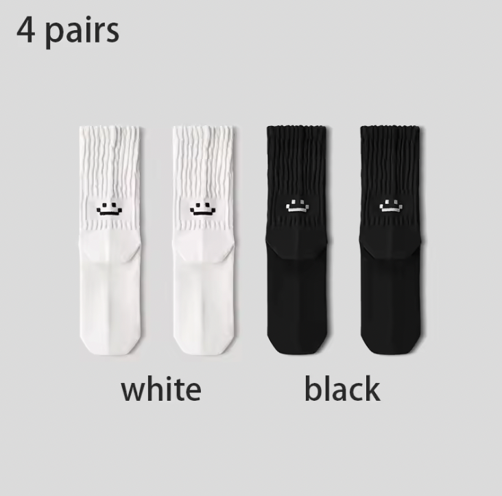 4 Pairs Smiley Face Socks