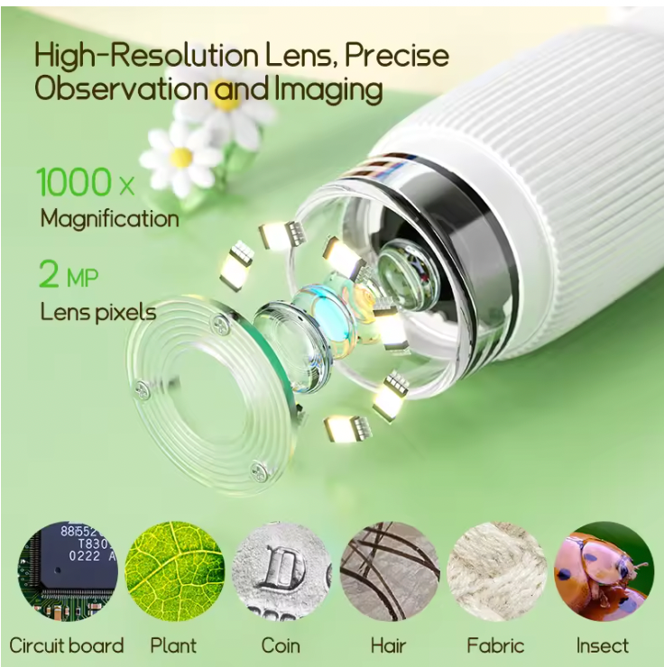 Kids’ Mini Handheld Microscope with 2” IPS Screen